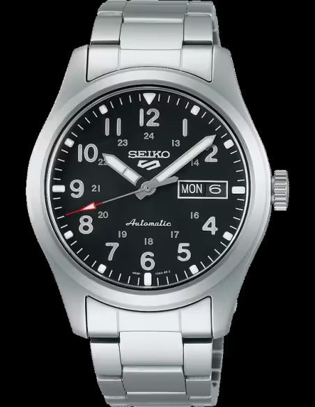 Seiko 5 Sports Flieger Automatic Black Dial Silver Steel Strap Watch for Men - SRPH27K1 - Image 12
